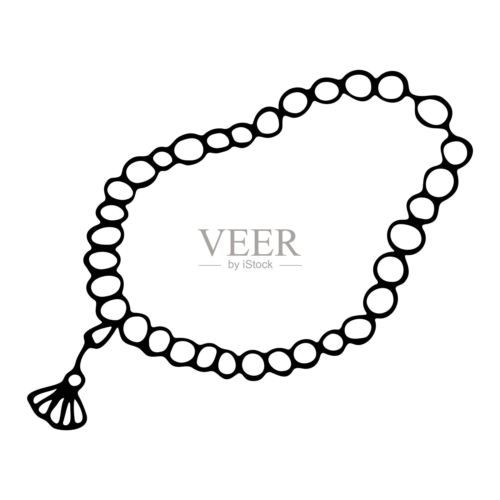 伊斯兰念珠隔离着色插图插画图片素材