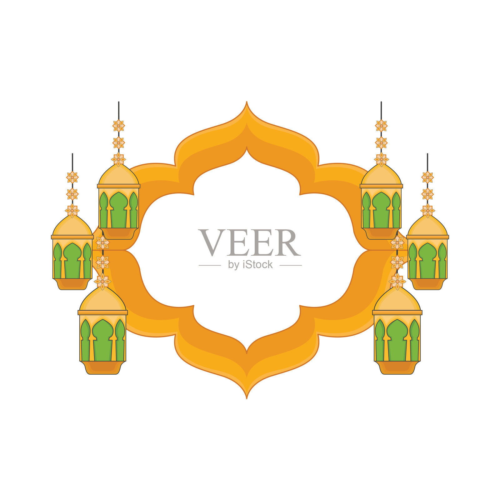 斋月框架插画图片素材