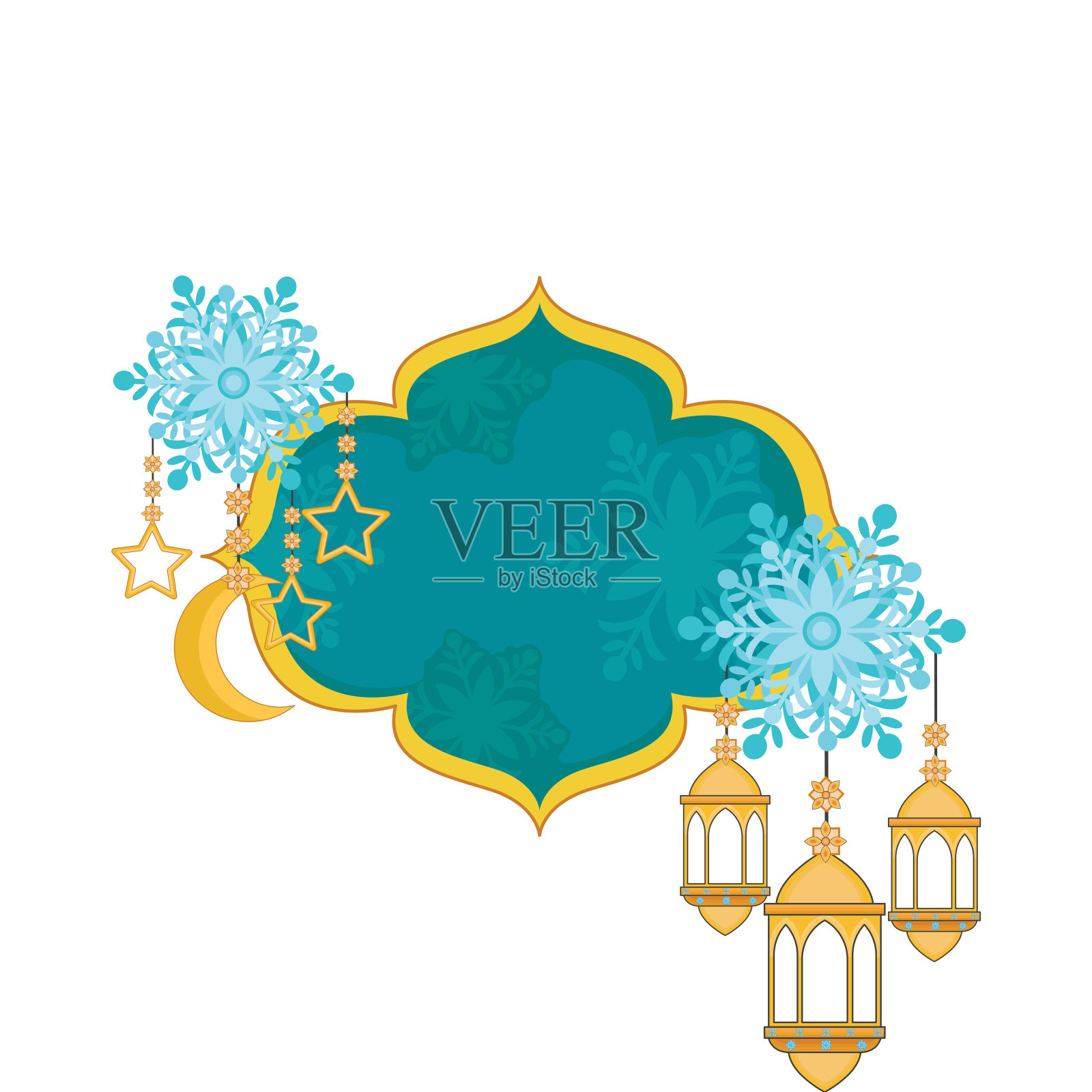 斋月灯笼插画图片素材