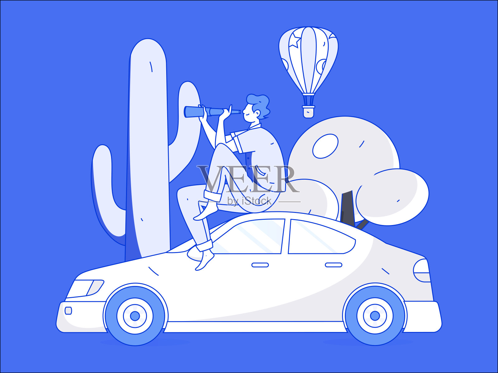 平面矢量概念操作手绘的人乘出租车的插图插画图片素材