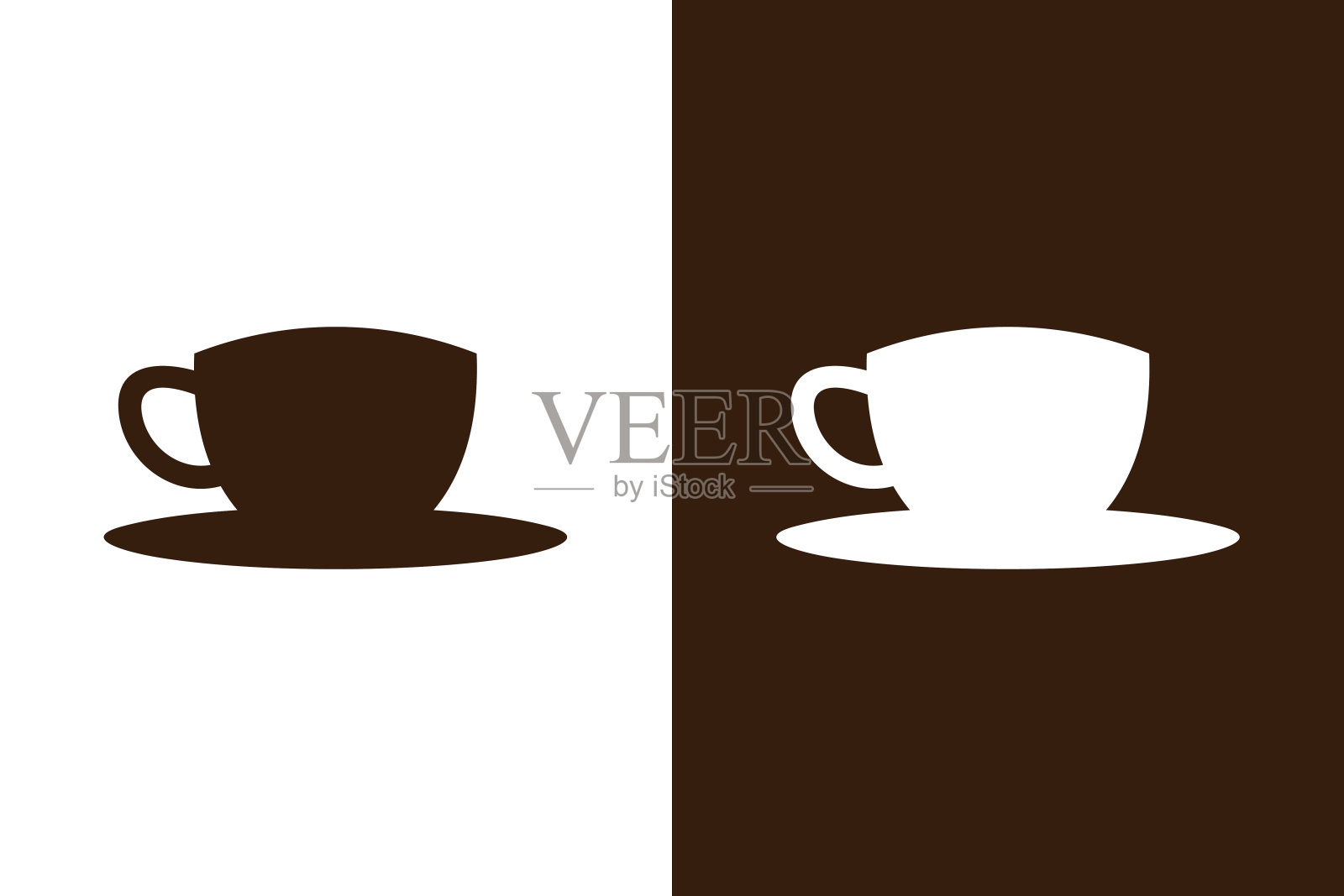 轮廓咖啡杯图标符号插画图片素材