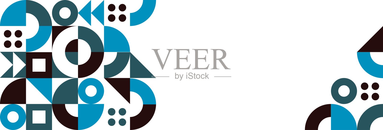 几何抽象背景。圆形、方形、三角形造型设计。向量插画图片素材