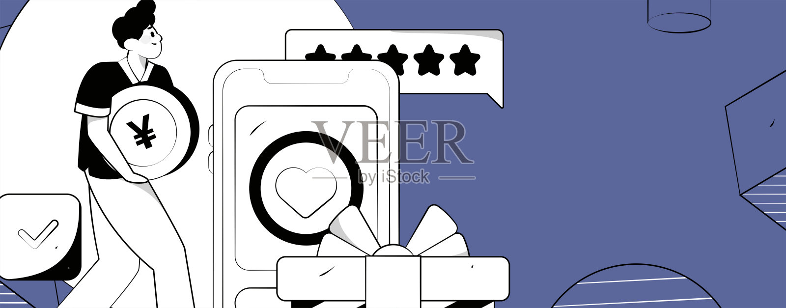 社交媒体评论扁平人矢量概念插图插画图片素材