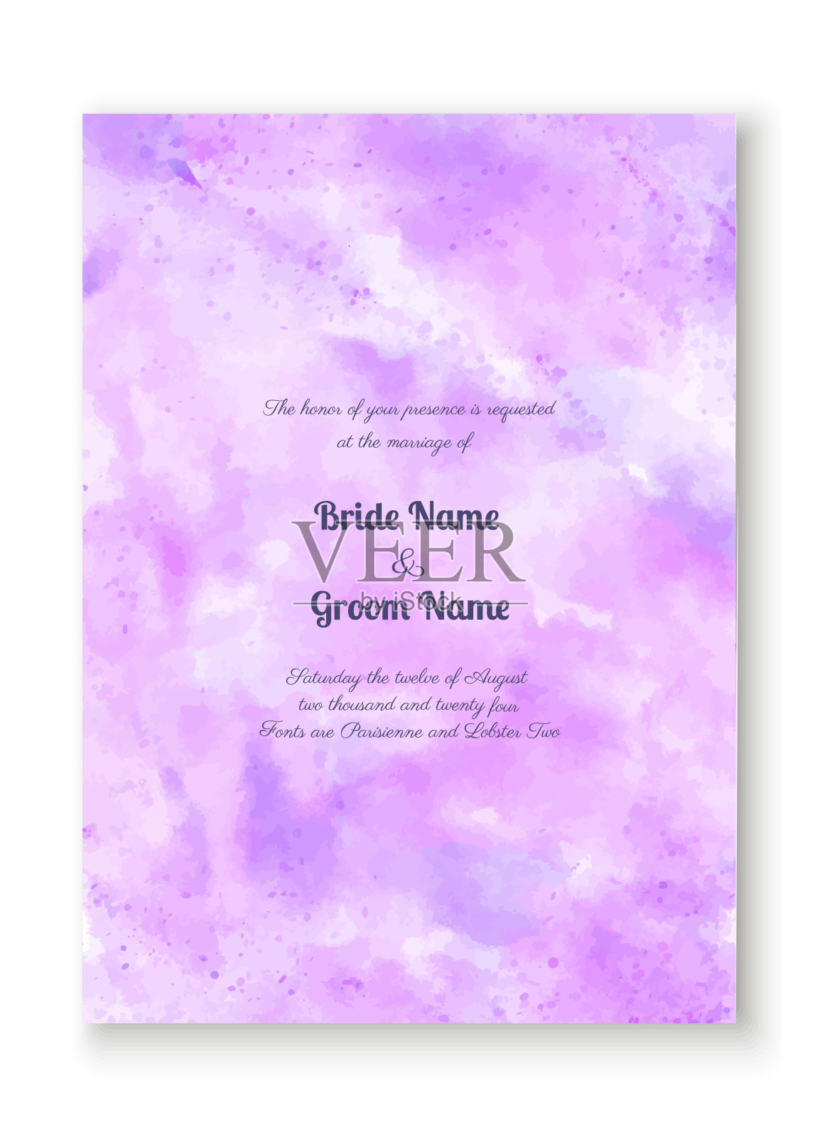 水彩抽象婚礼请柬优雅插画图片素材