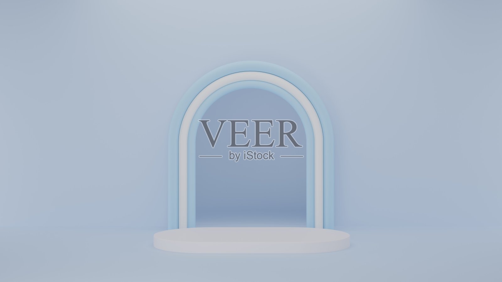 3D渲染抽象蓝色背景与讲台照片摄影图片