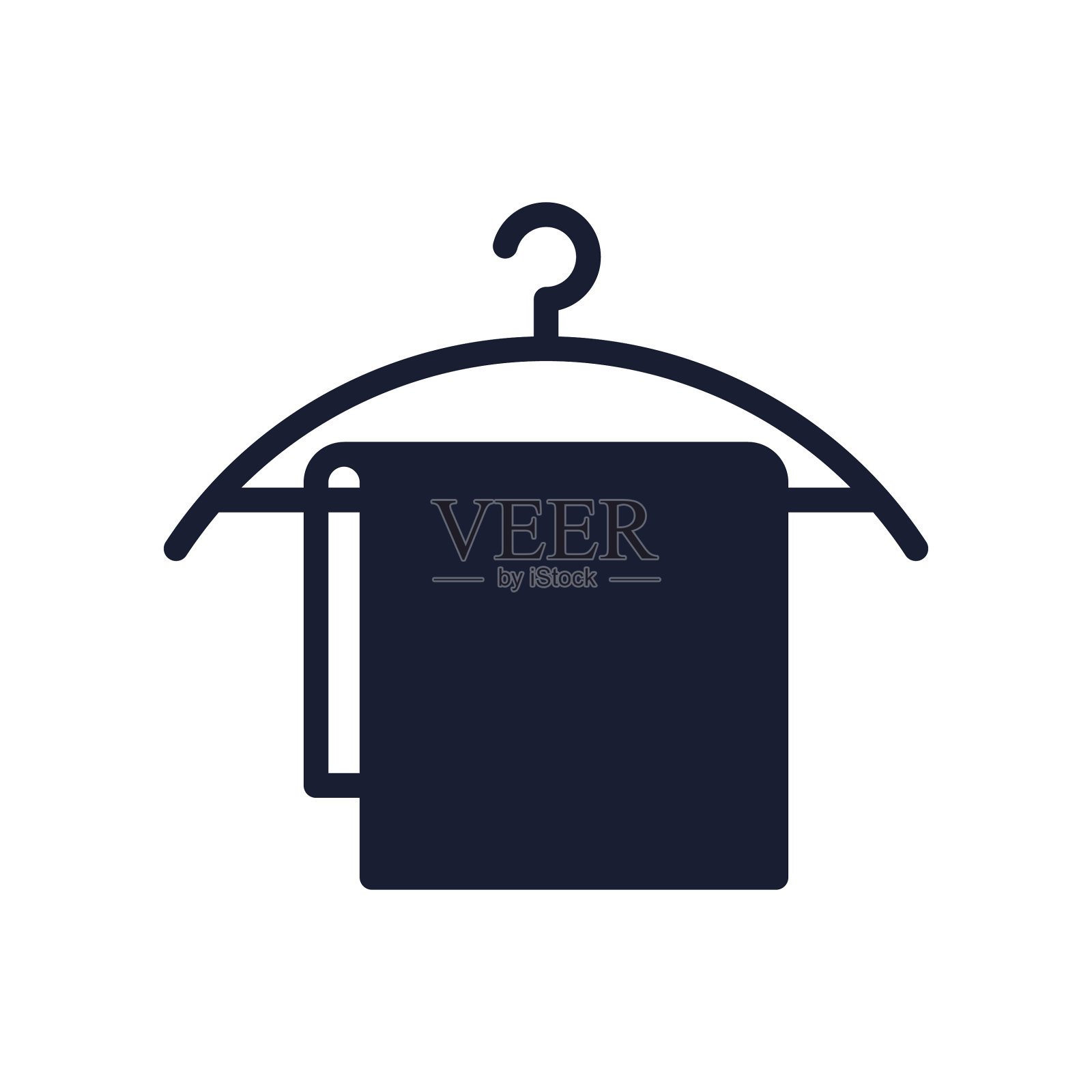 固体矢量图标的干洗店插画图片素材