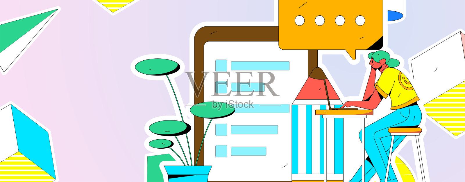 邀请朋友进行问卷平面矢量概念操作手绘插画插画图片素材