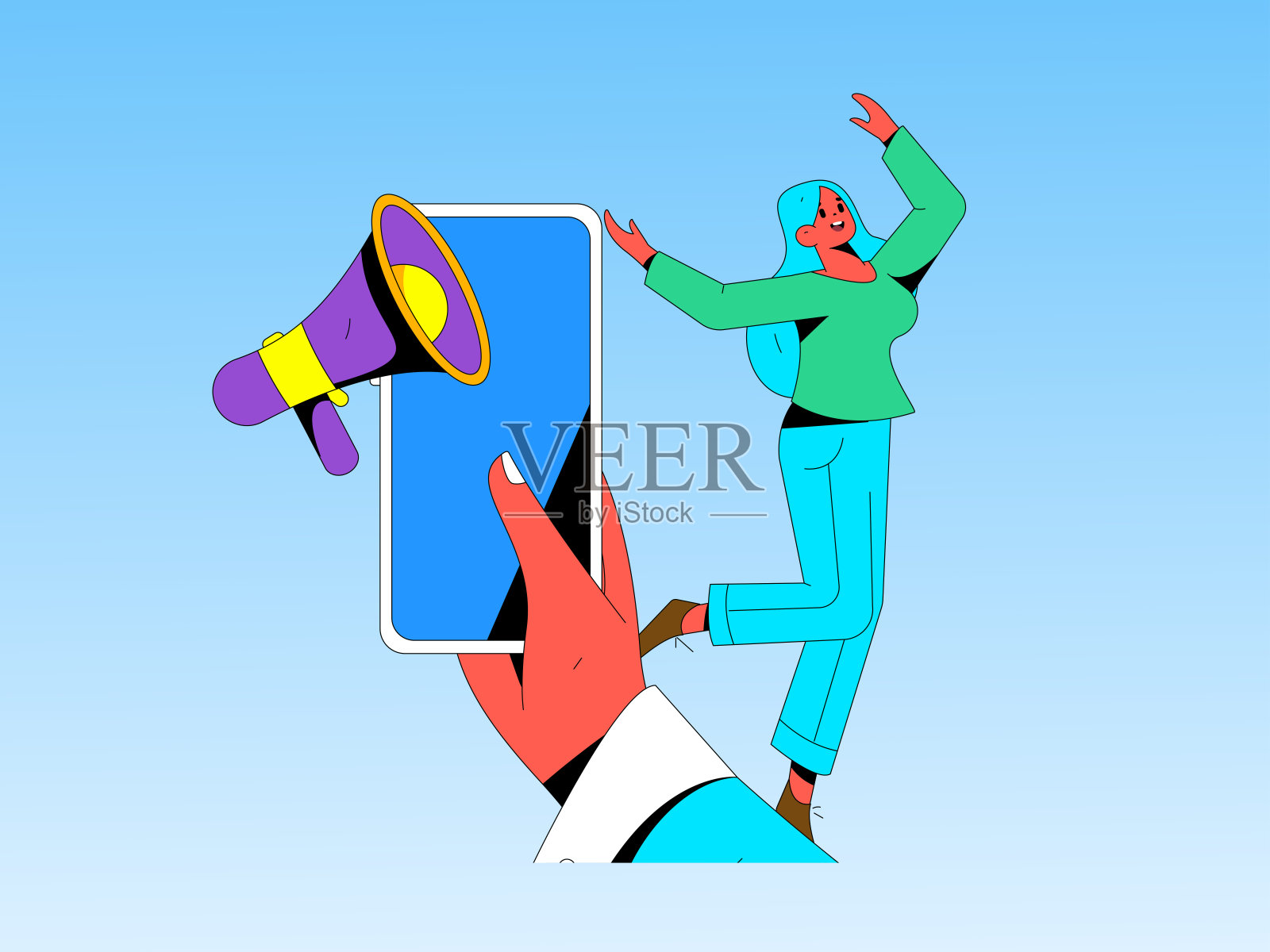 通知公告矢量创意平面手绘插图插画图片素材