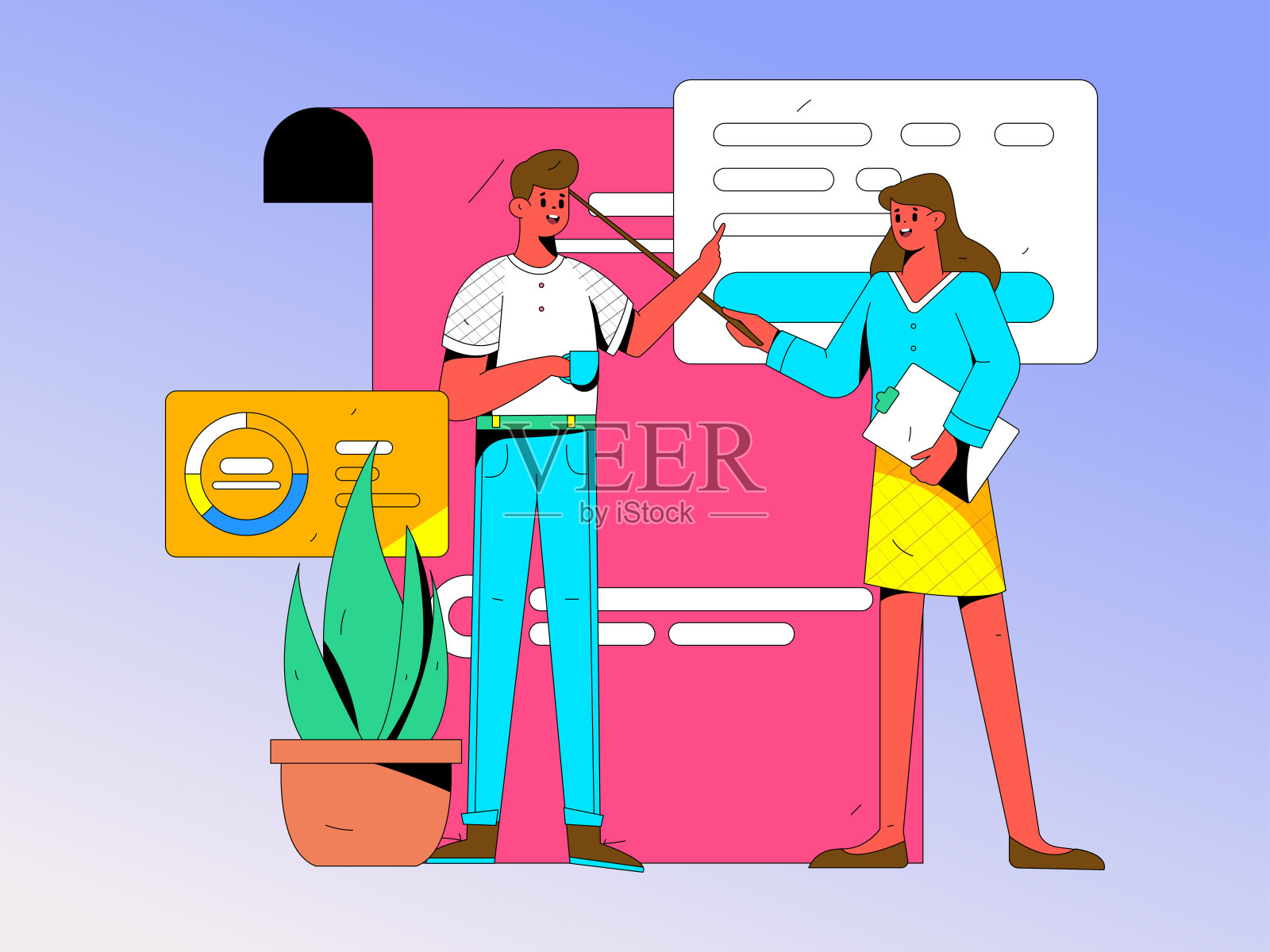 营销策划企业人物平面矢量概念操作手绘插图插画图片素材