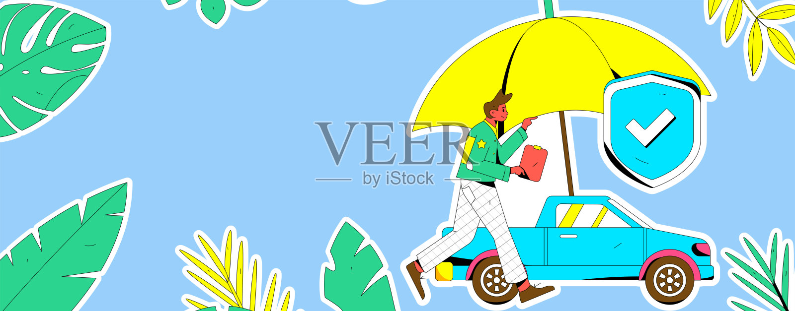 购买汽车保险平面字符矢量概念操作说明插画图片素材