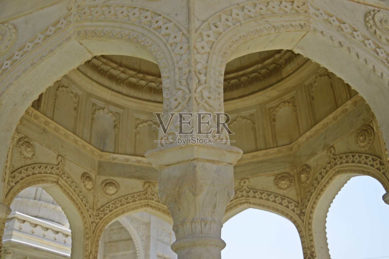 印度拉贾斯坦邦斋浦尔皇家火葬场的建筑部分照片摄影图片