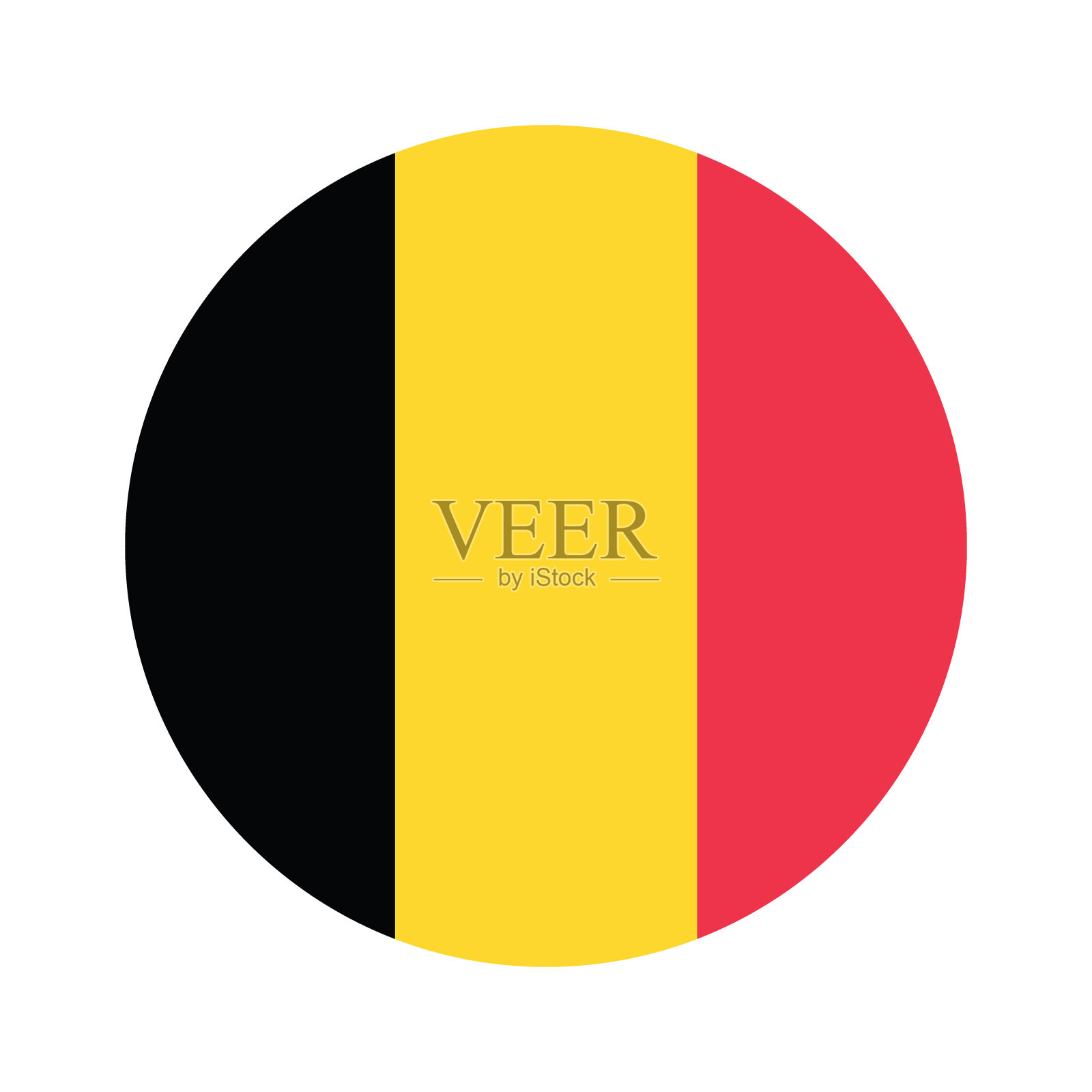 比利时圆形旗帜按钮图标矢量素材插画图片素材