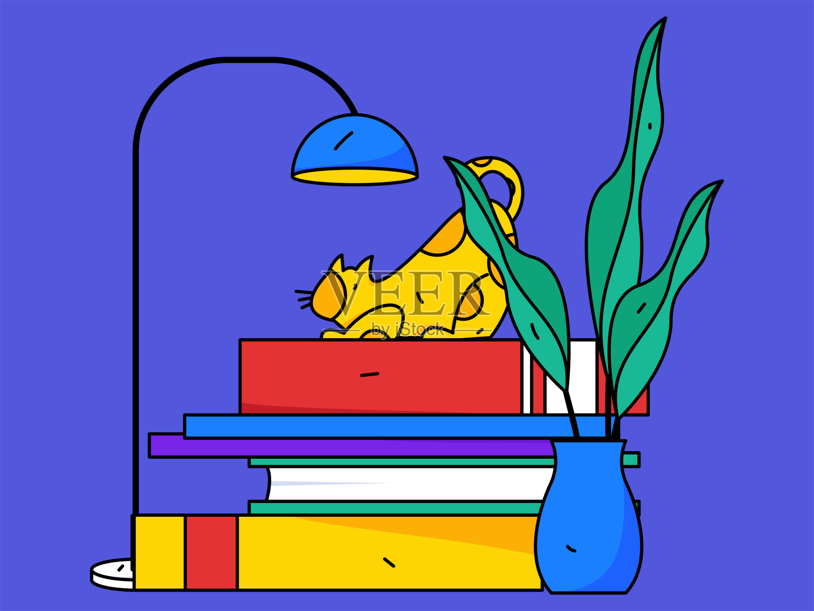 教育和学习的人平面矢量概念手绘插图插画图片素材