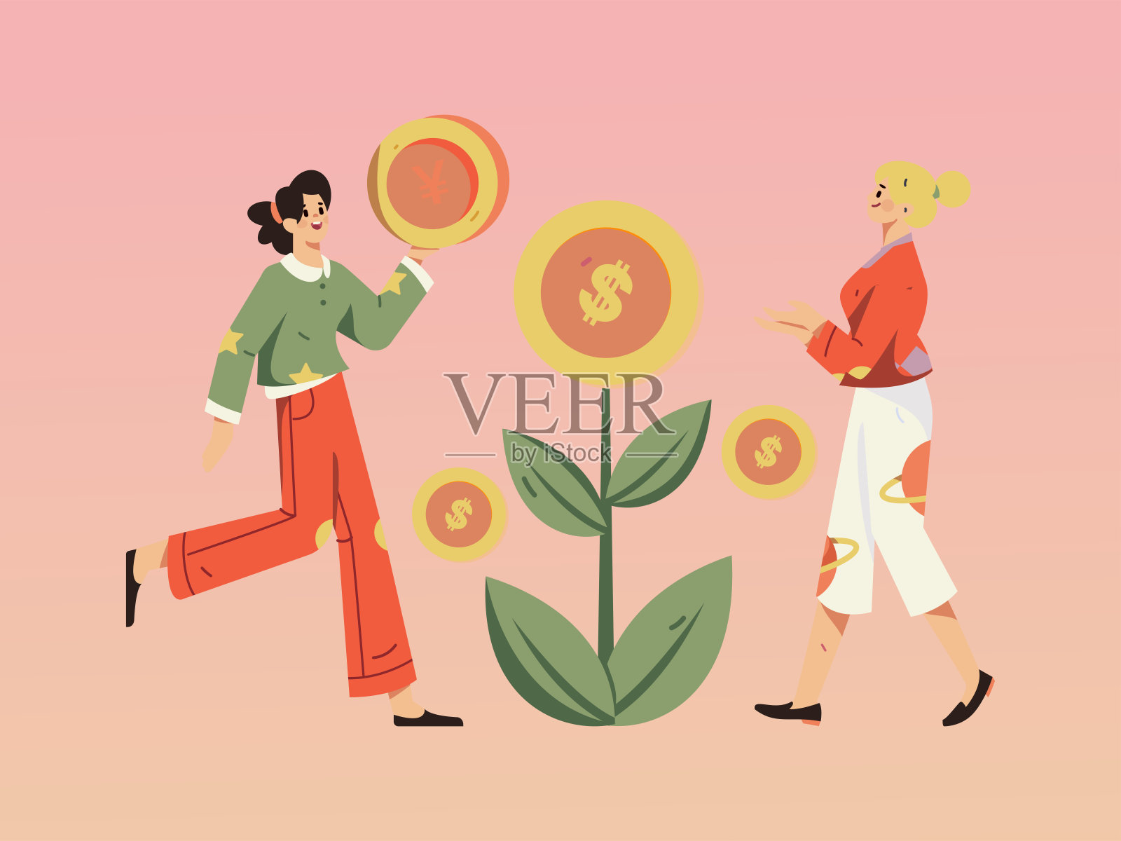 互联网理财投资平面矢量概念操作手绘插图插画图片素材