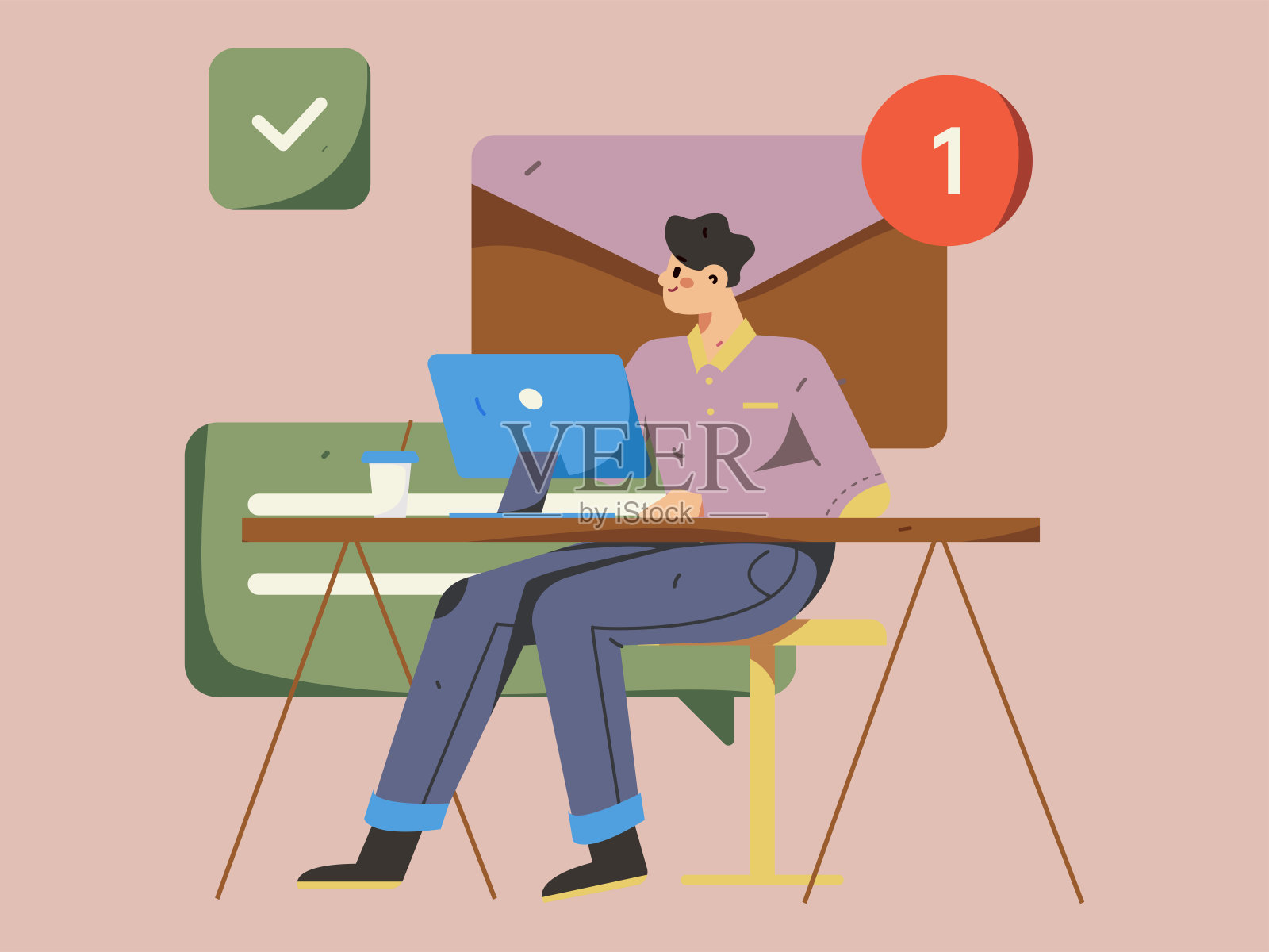 与顾问沟通平面矢量字符概念操作手绘插画插画图片素材