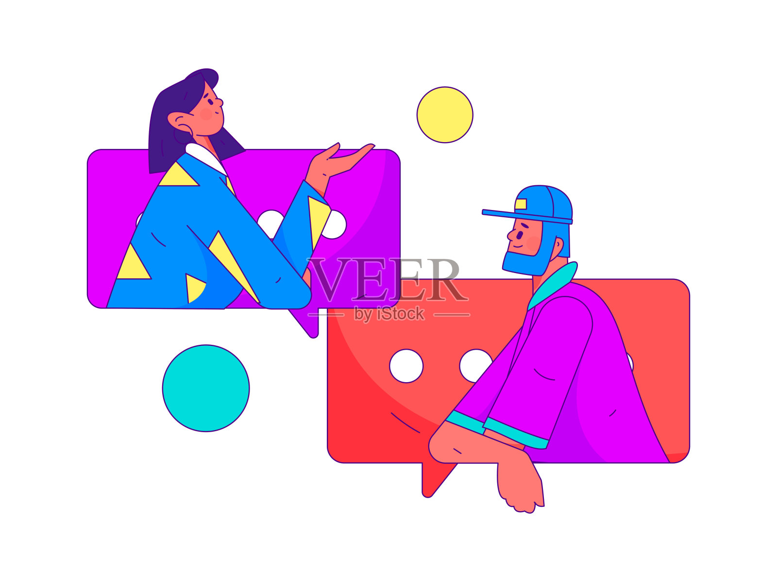 与顾问沟通平面矢量字符概念操作手绘插画插画图片素材