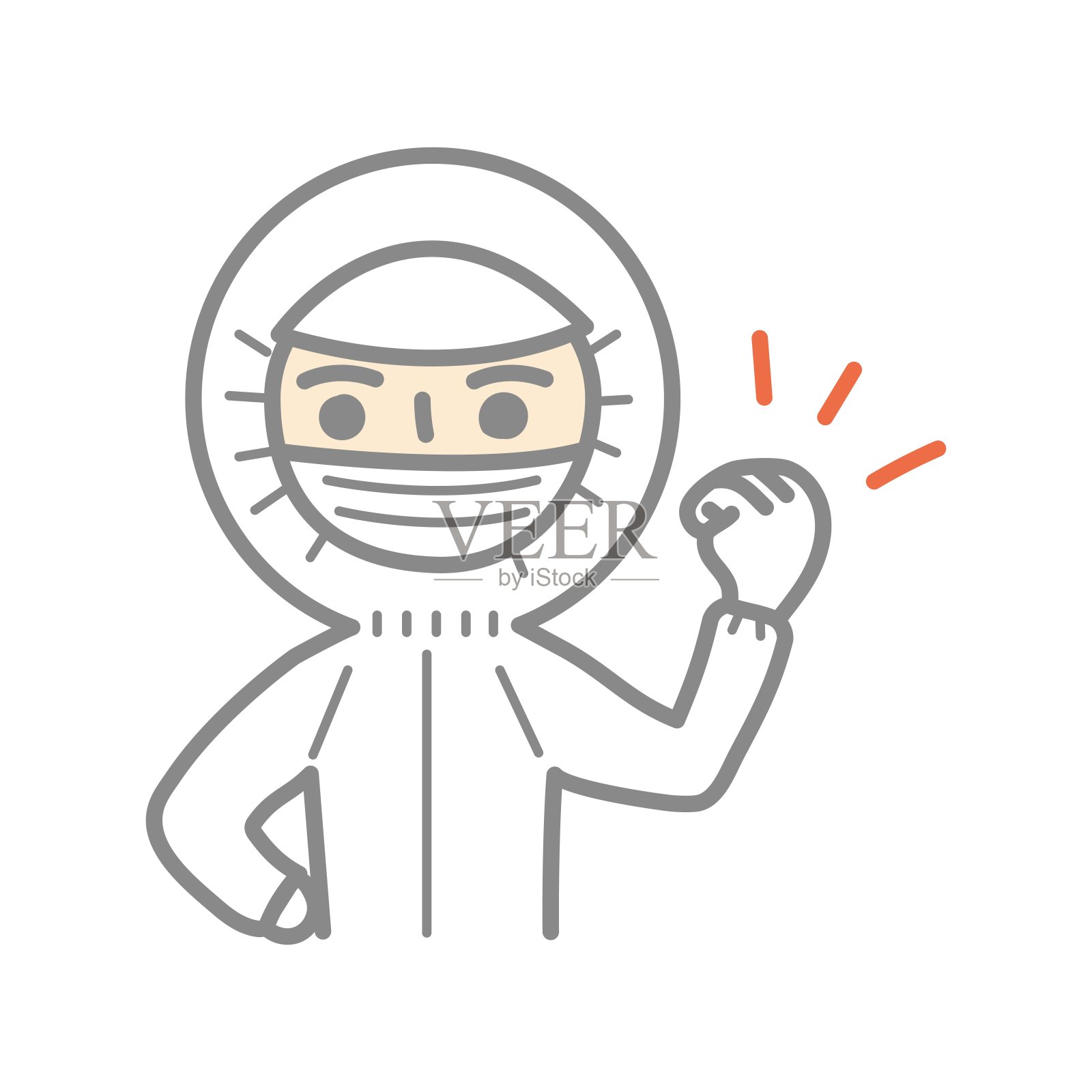 穿着洁净室衣服的人的剪贴画插画图片素材