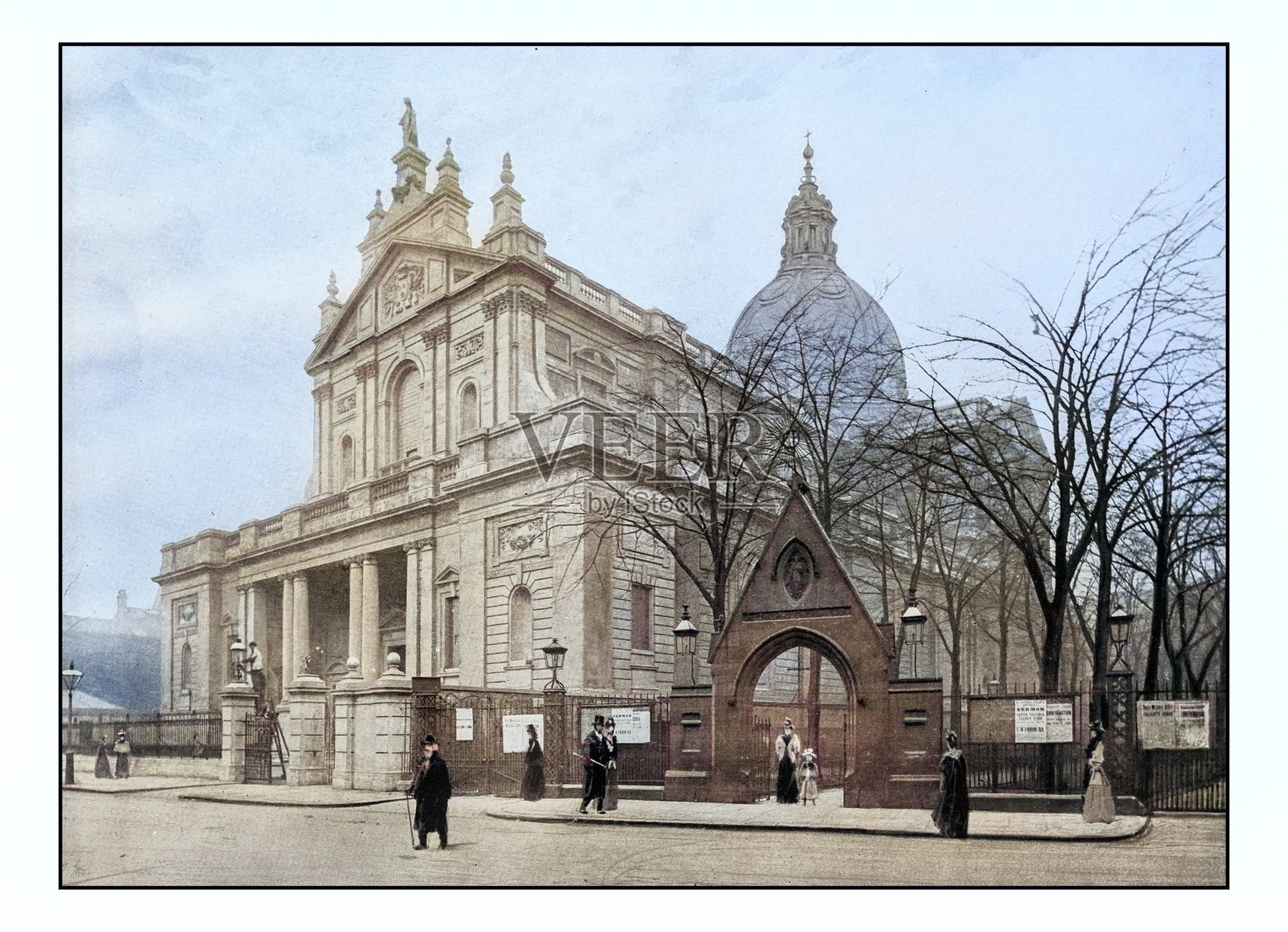 古董伦敦照片:布朗普顿演讲厅插画图片素材