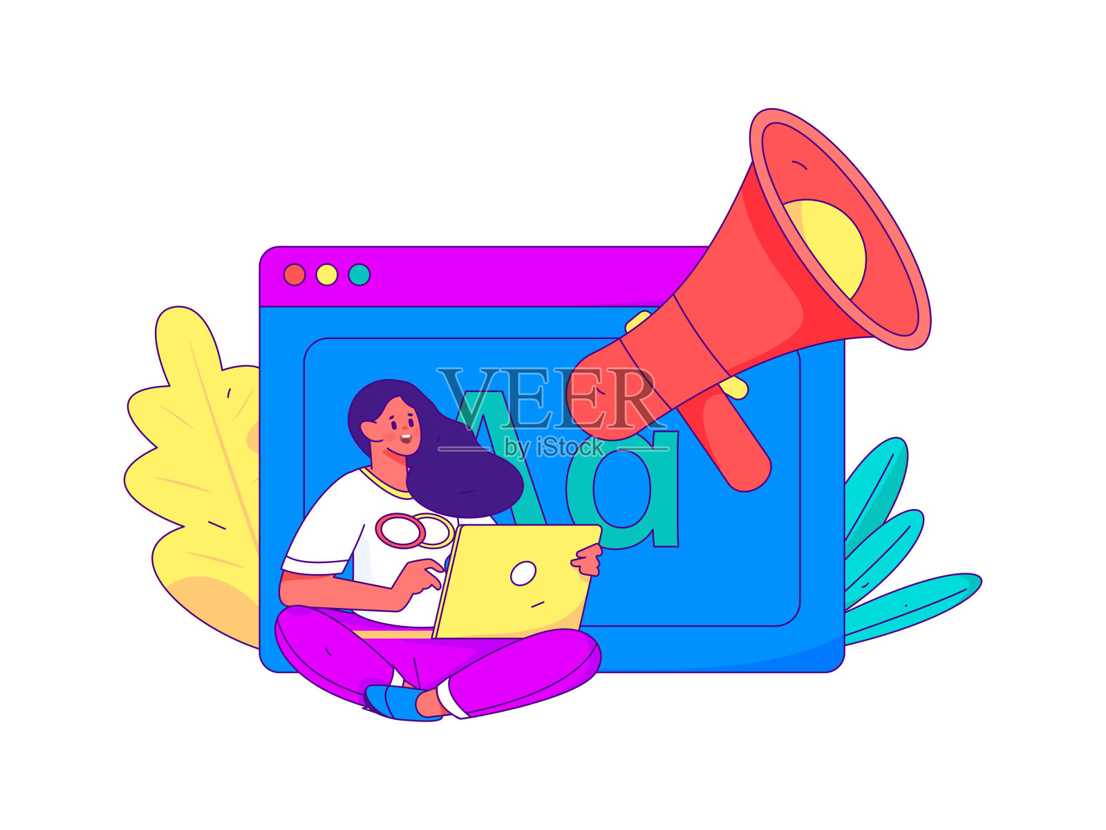 通知公告矢量创意平面手绘插图插画图片素材