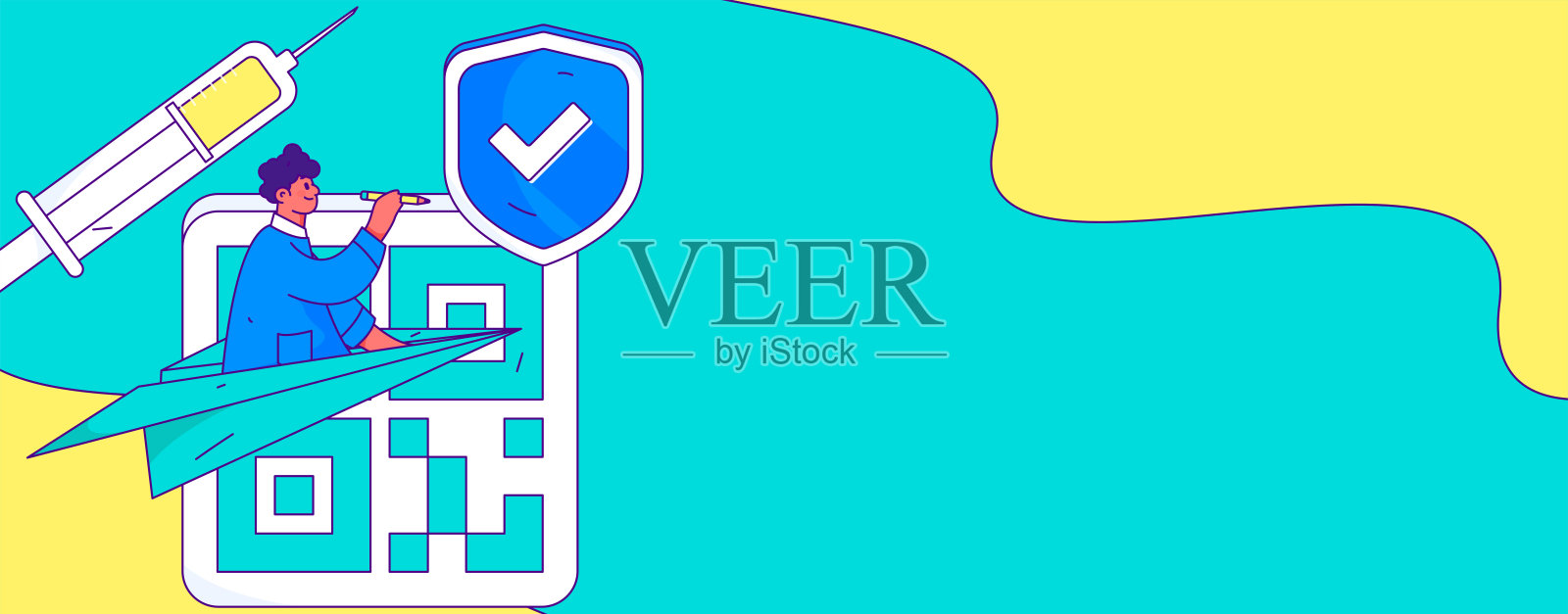 医学人物抗击疫情的平面矢量概念操作手绘插图插画图片素材