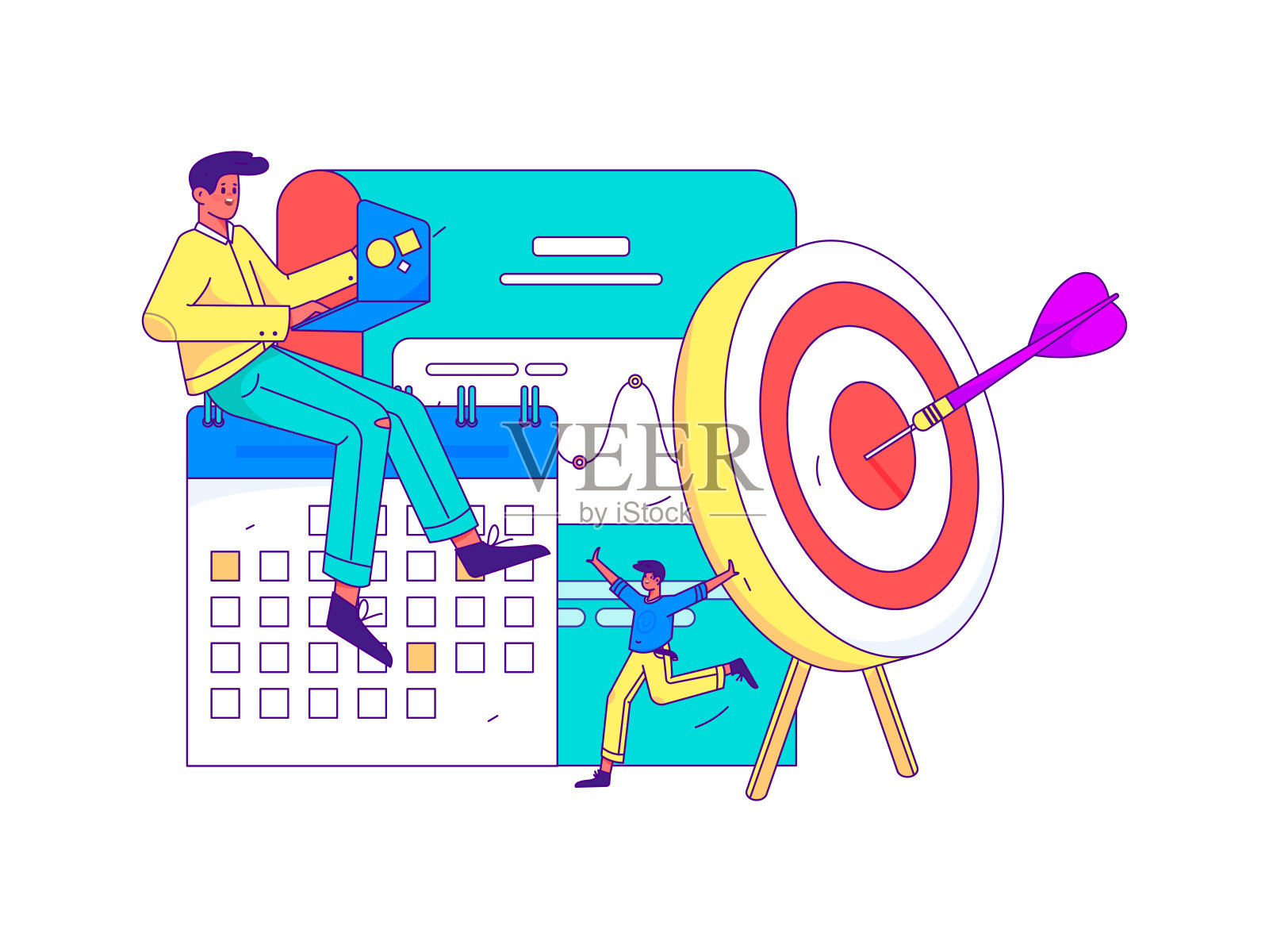 营销策划企业人物平面矢量概念操作手绘插图插画图片素材