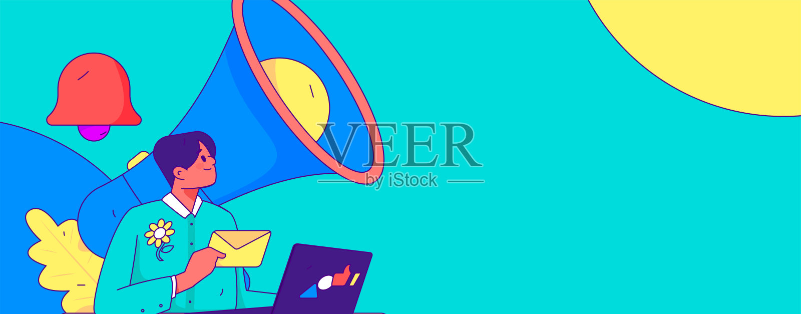 通知公告矢量创意平面手绘插图插画图片素材