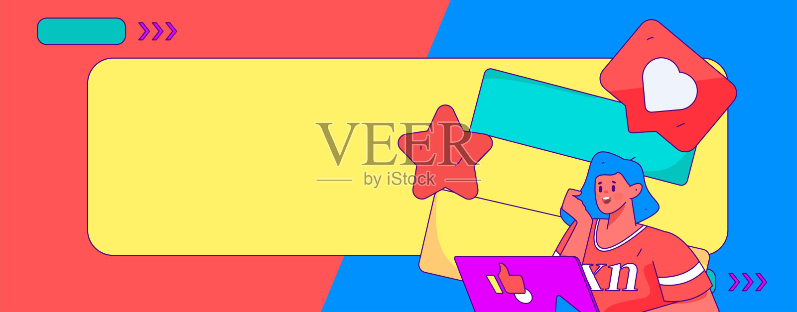 平面矢量插图的业务人员操作的工作场景插画图片素材