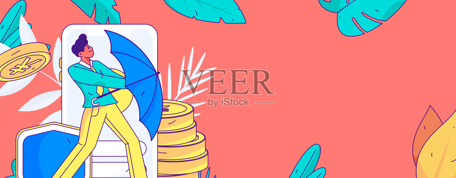 互联网理财投资平面矢量概念操作手绘插图插画图片素材