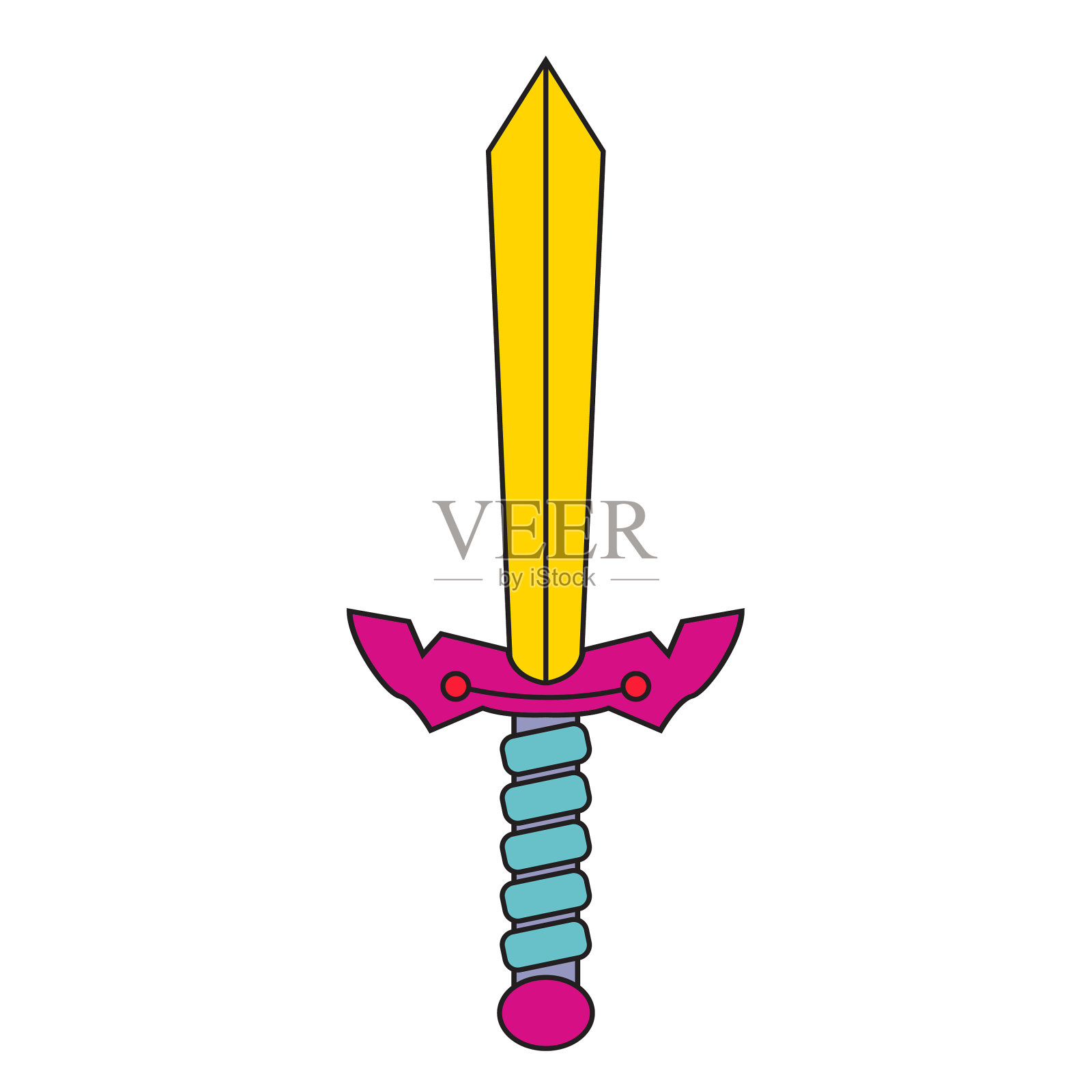 2d游戏的复古剑插画图片素材