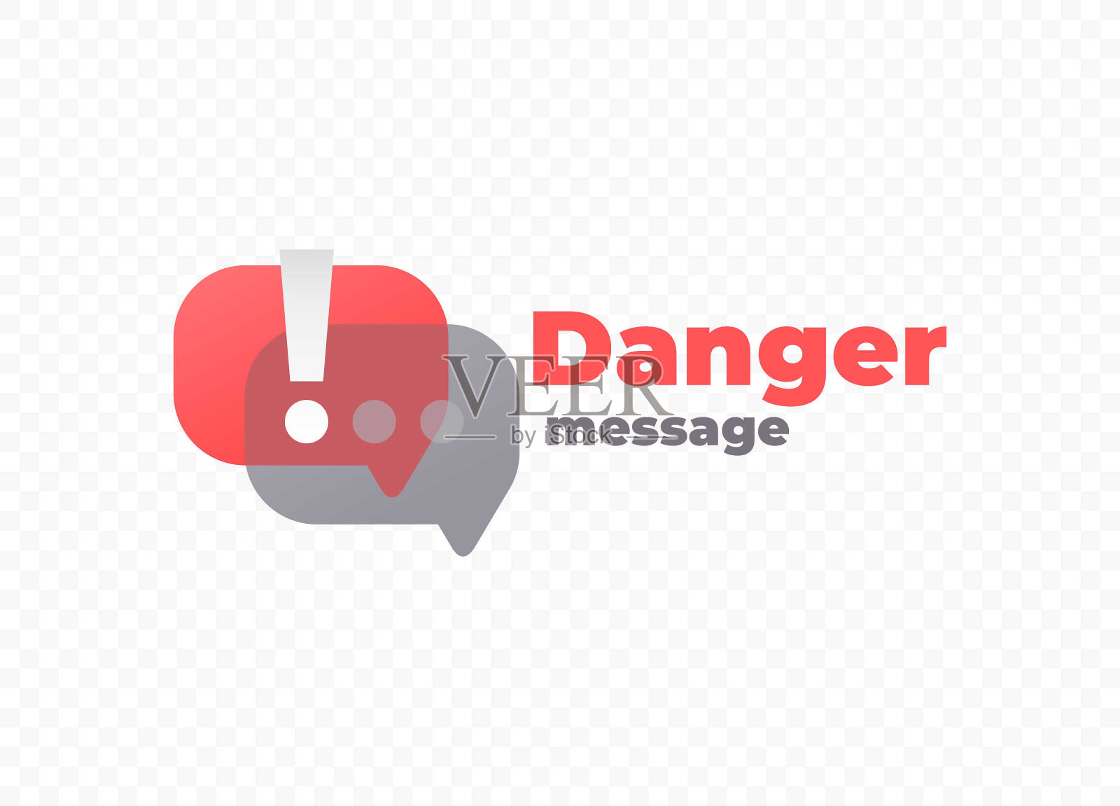 感叹号在语音气泡矢量设计。重要信息平面设计插画图片素材