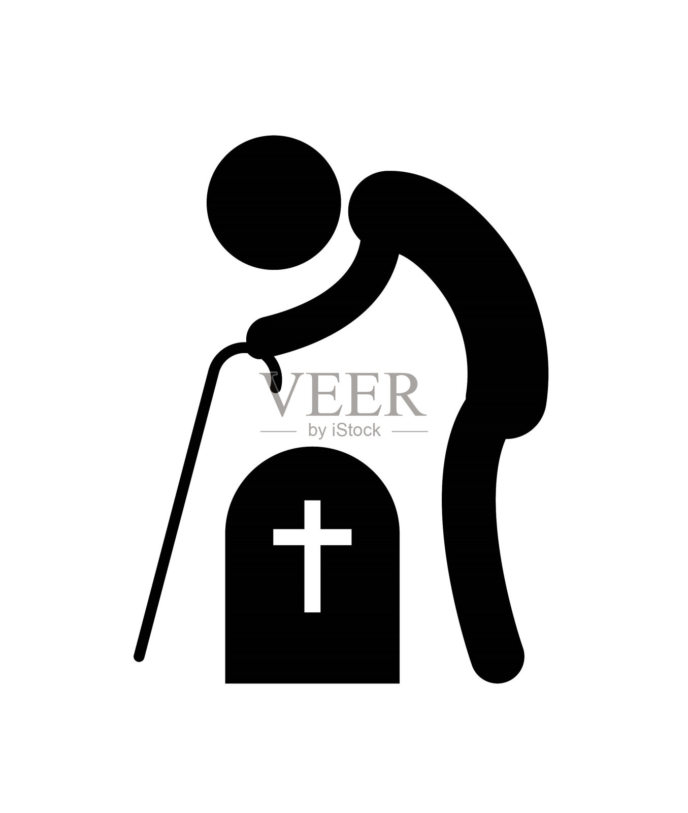 老人图标，矢量最好的平面图标。插画图片素材