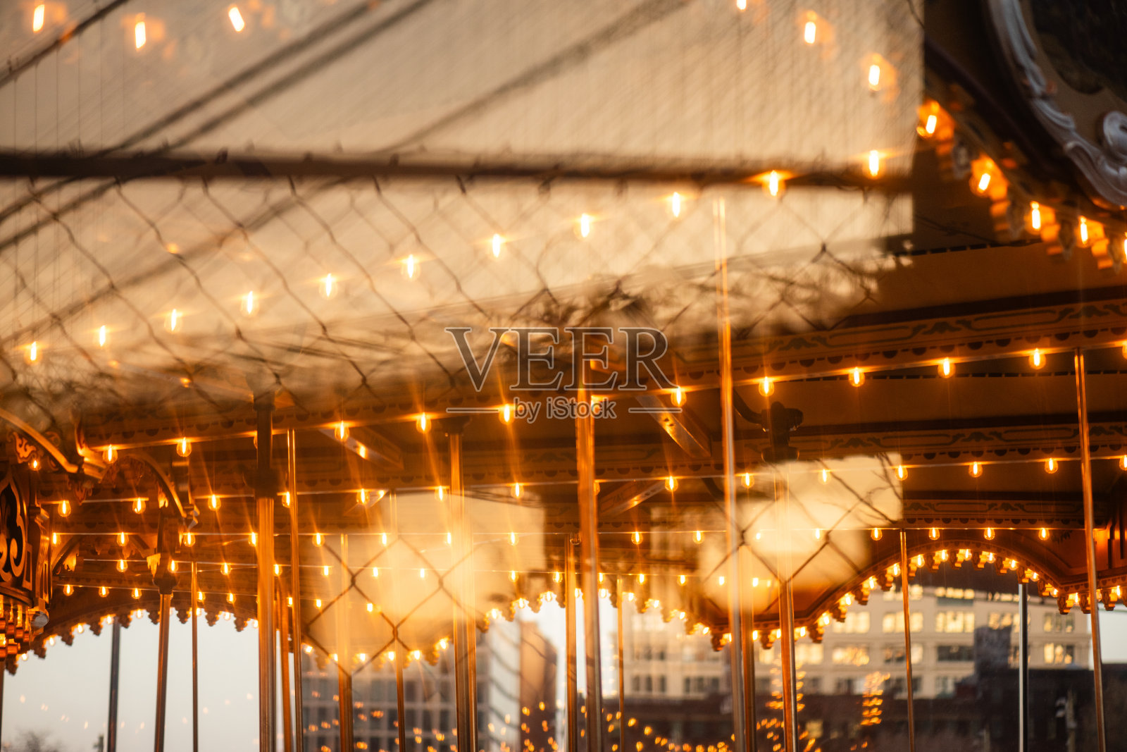 carsel灯的抽象反射照片摄影图片