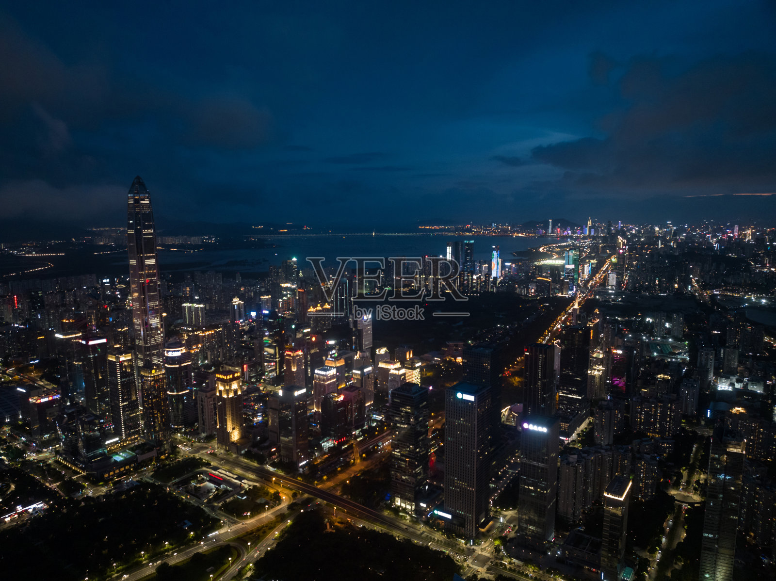 深圳夜景鸟瞰图照片摄影图片