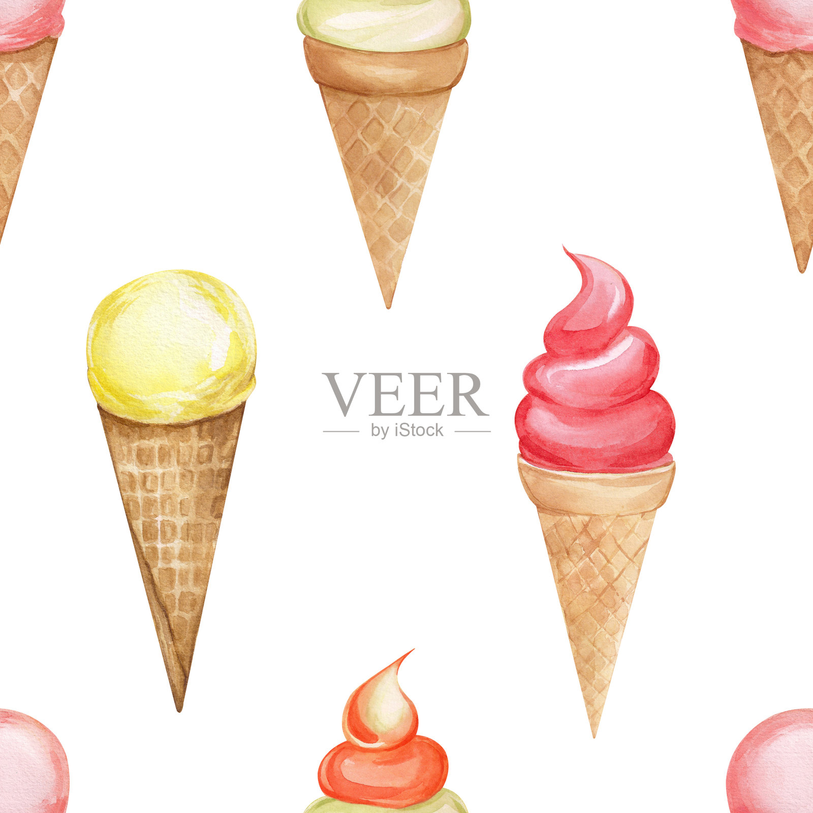 冰淇淋图案插画图片素材