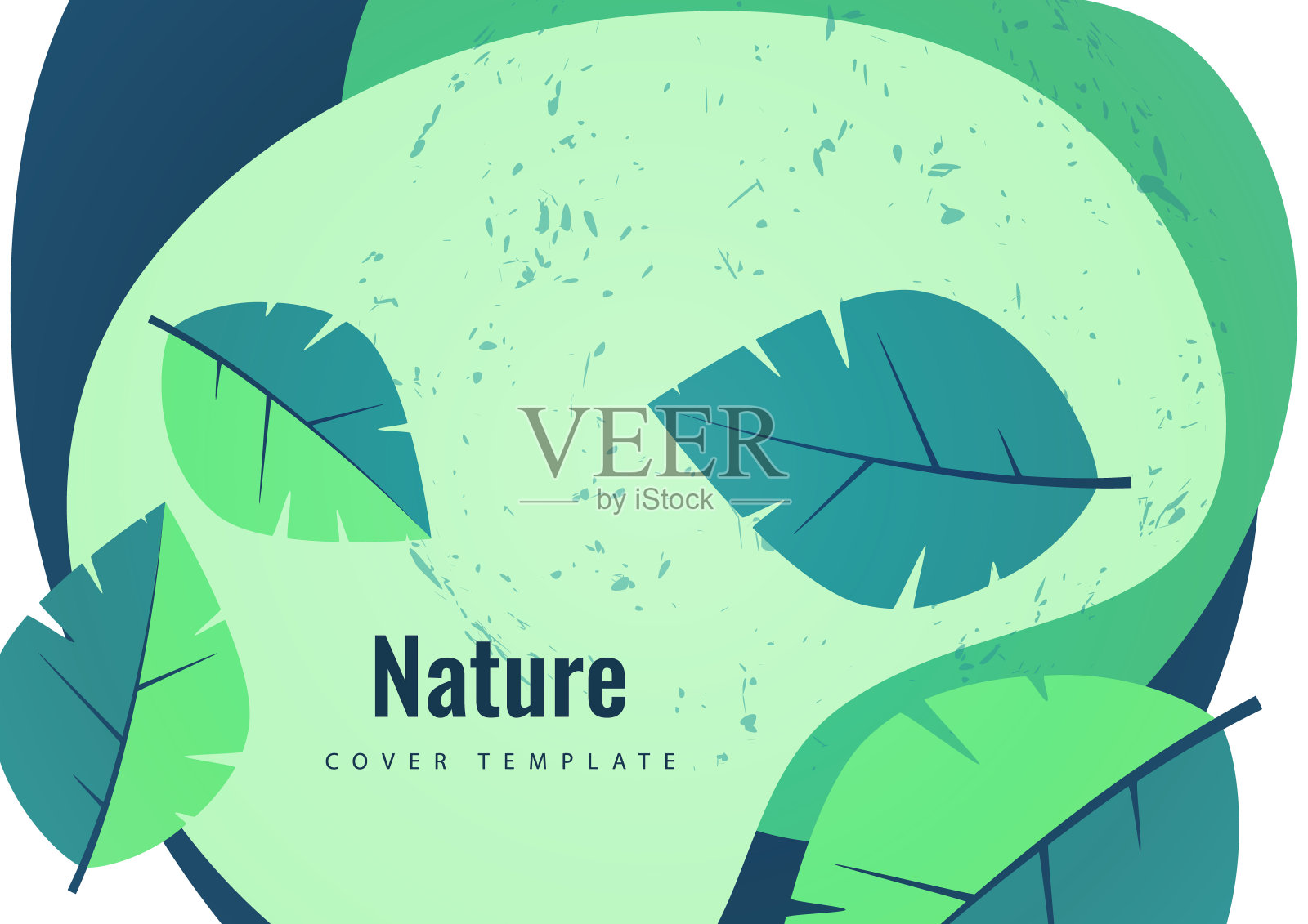 把叶子抽象成圆形。适用于封面、邀请函、横幅、海报、宣传册、标牌、卡片、传单等。向量插画图片素材