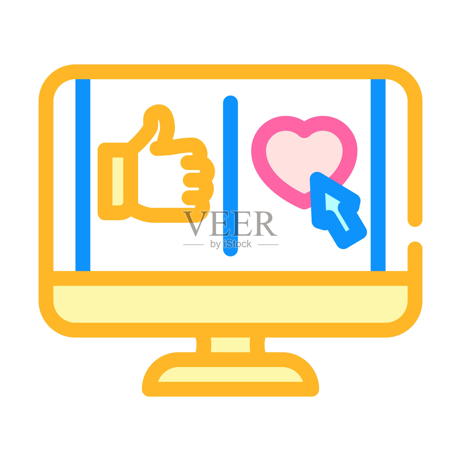 微交互ux UI设计彩色图标矢量插图插画图片素材