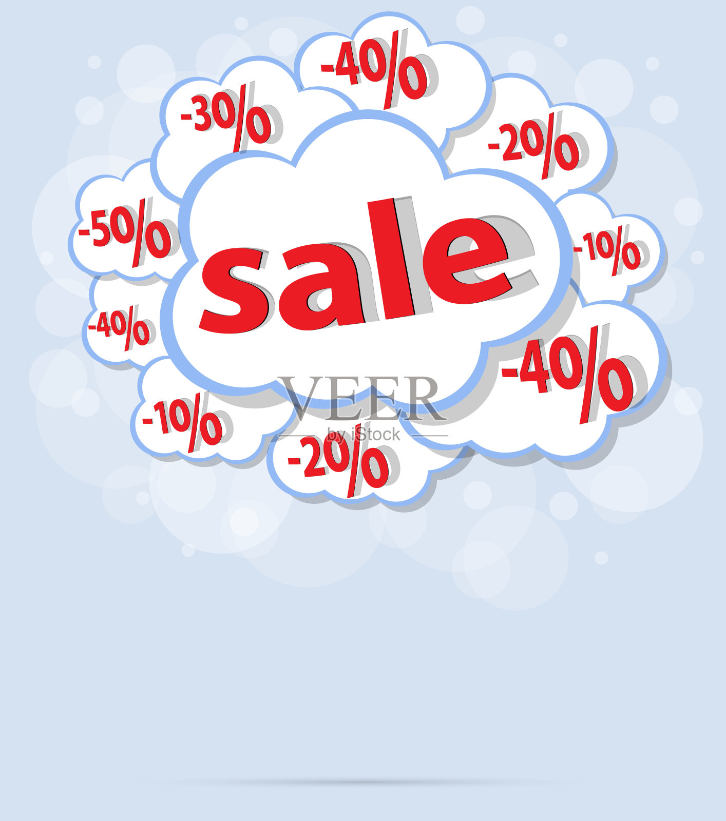 销售百分比云矢量格式插画图片素材