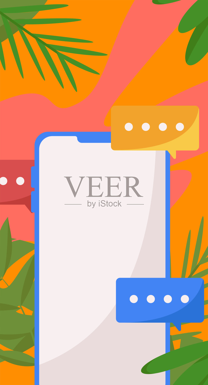 平面矢量插图的业务人员操作的工作场景插画图片素材