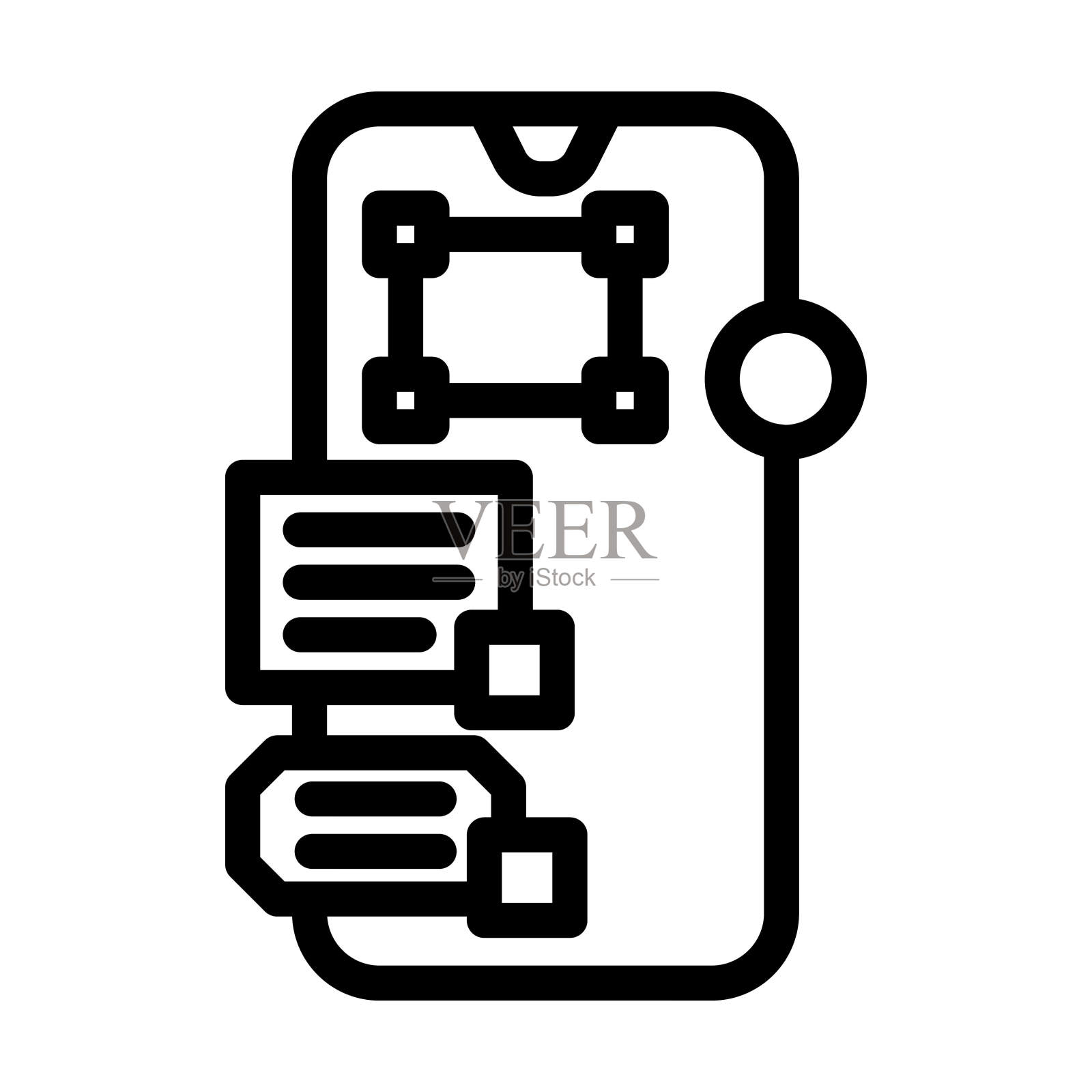 交互设计ux UI线图标矢量插图插画图片素材