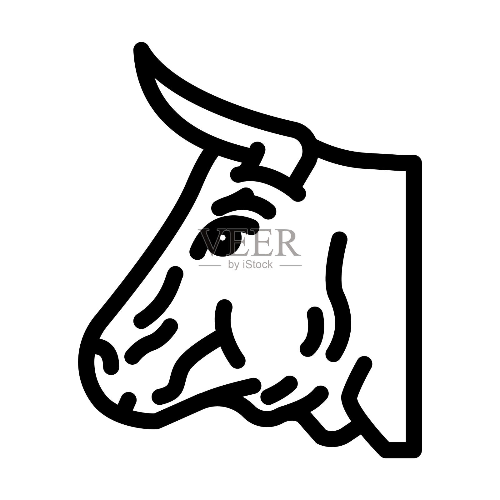 牛动物线图标矢量插图插画图片素材