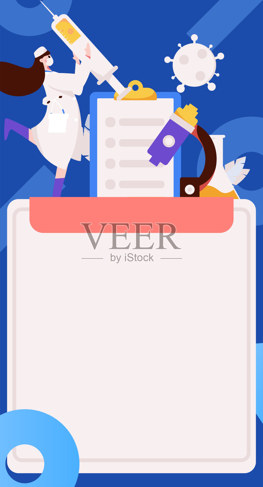 医学人物抗击疫情的平面矢量概念操作手绘插图插画图片素材