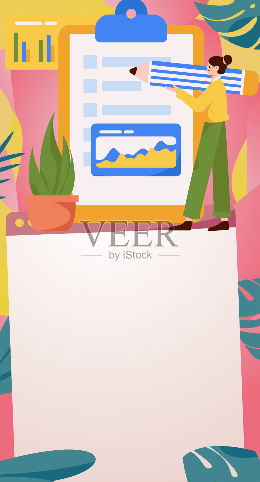 邀请朋友进行问卷平面矢量概念操作手绘插画插画图片素材