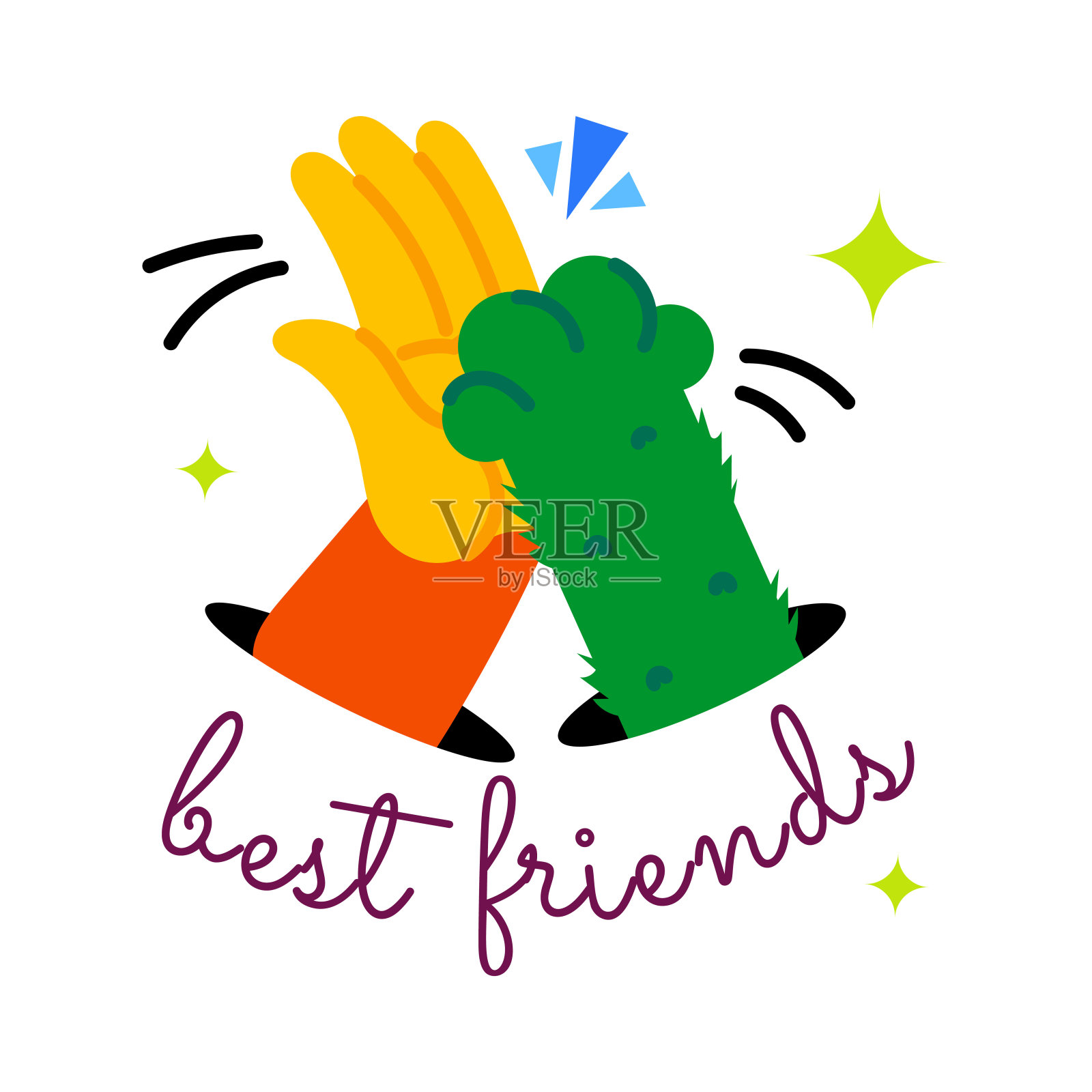 最好的朋友插画图片素材