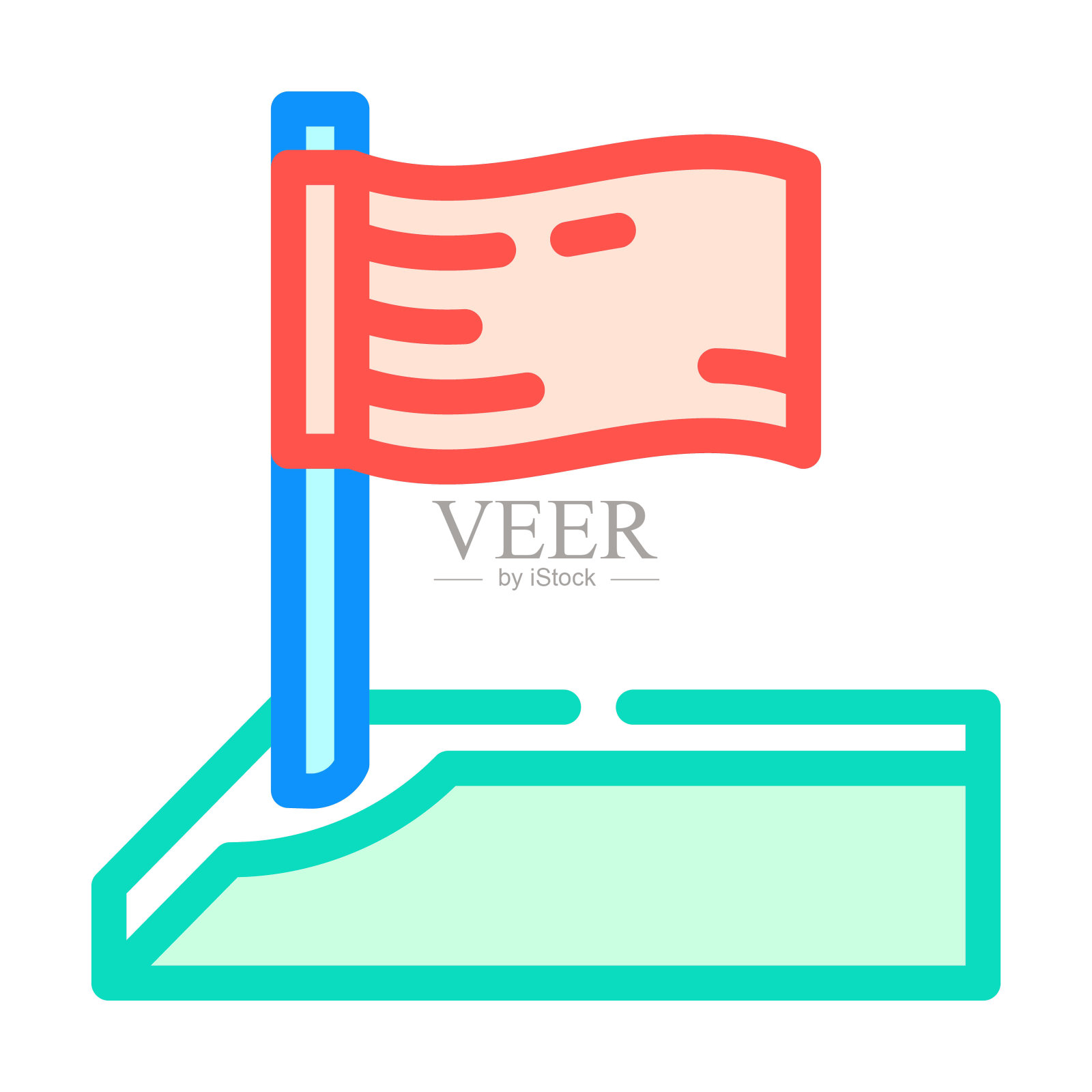 槌球游戏彩色角落图标矢量图插画图片素材