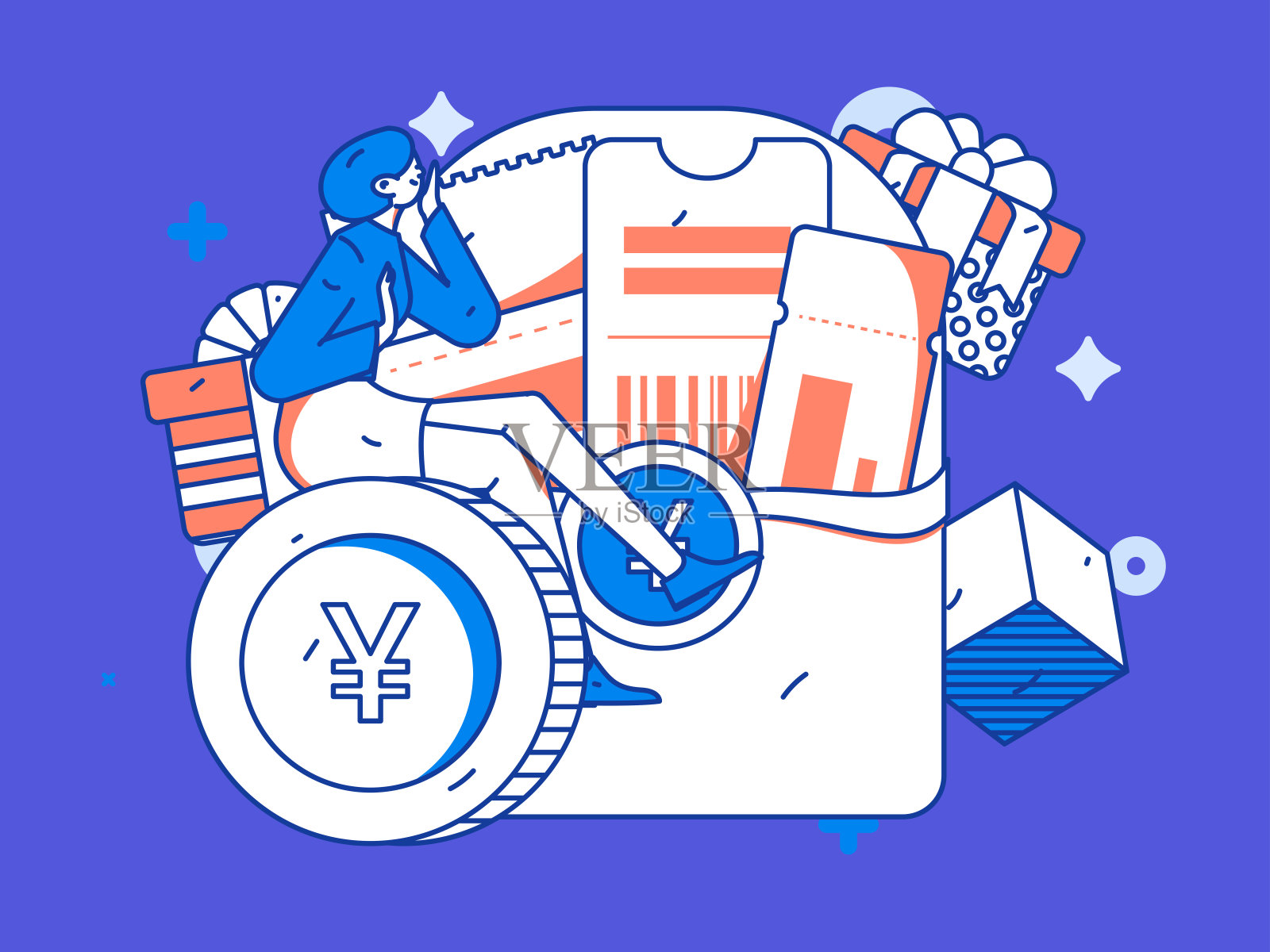 使用红包来吸引新客户和促进活动。平面矢量字符概念插图插画图片素材