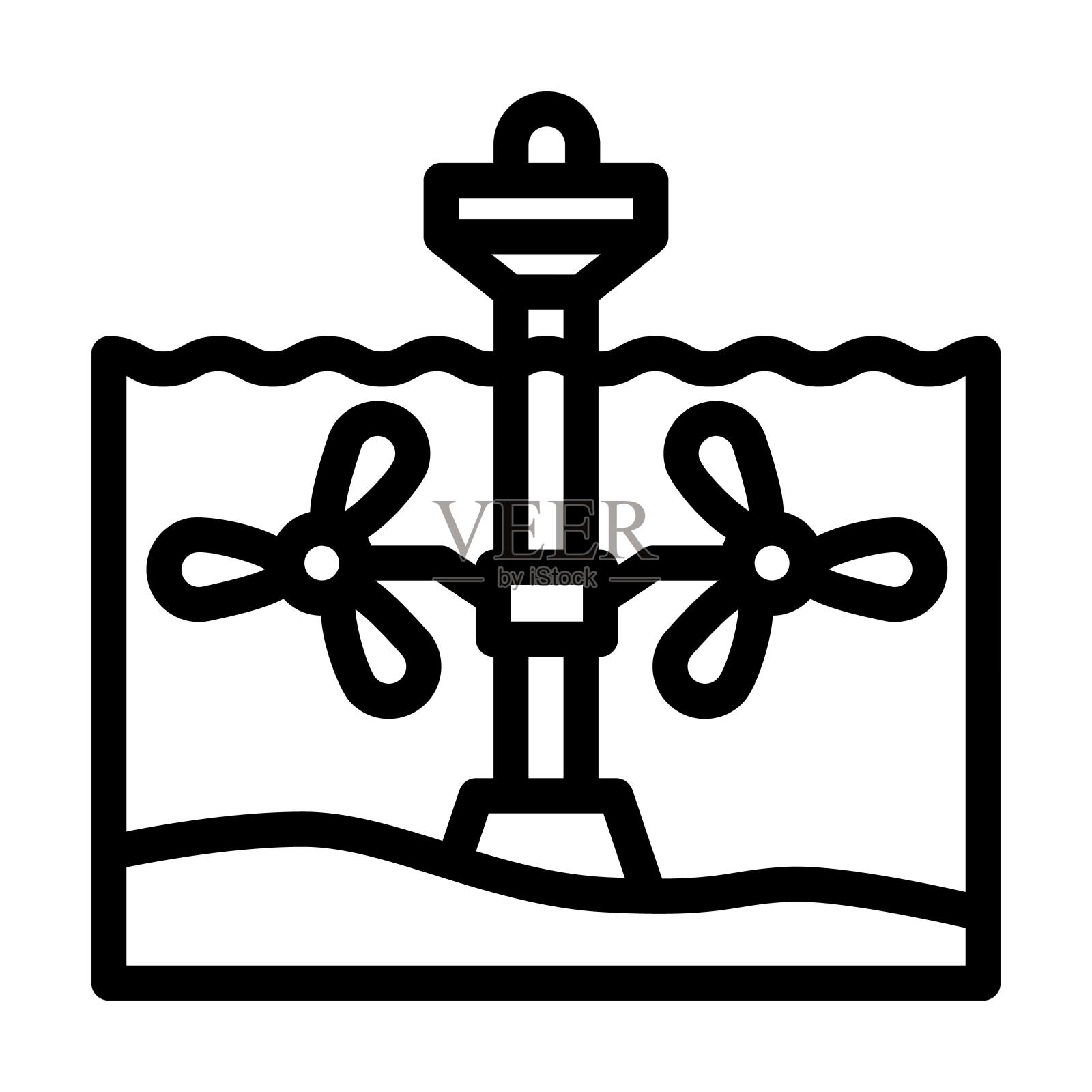 范围系统坝潮线图标矢量插图插画图片素材