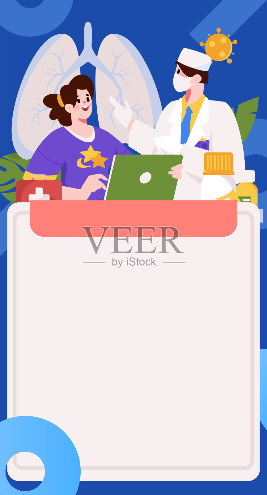 医学人物抗击疫情的平面矢量概念操作手绘插图插画图片素材