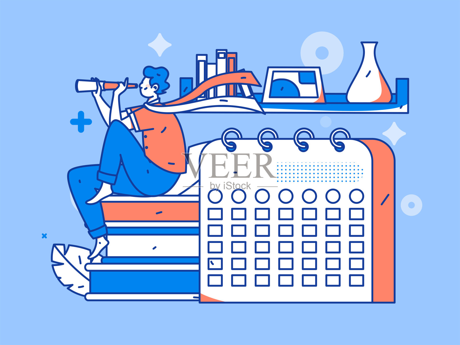 文字阅读静静地矢量概念操作手绘插图插画图片素材