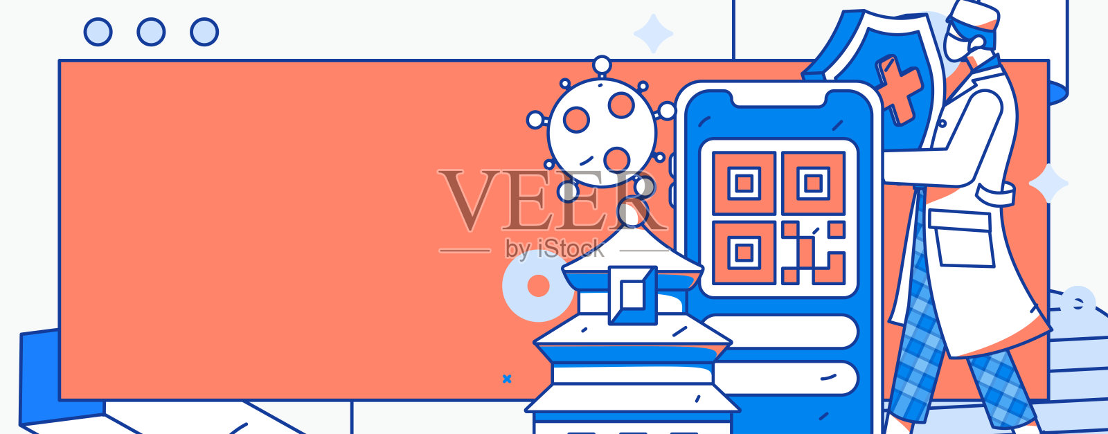 医学人物抗击疫情的平面矢量概念操作手绘插图插画图片素材