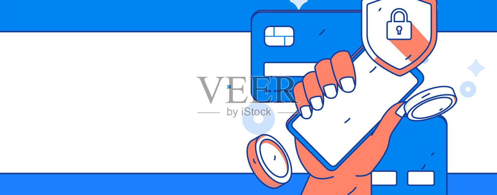 信用卡账单字符平面矢量概念操作手绘插图插画图片素材